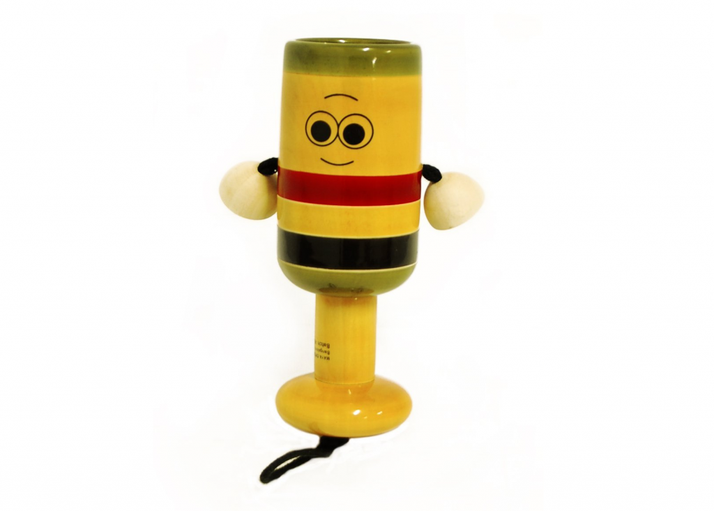 Handmade Wooden Bell Rattle Toy by Maya Organic