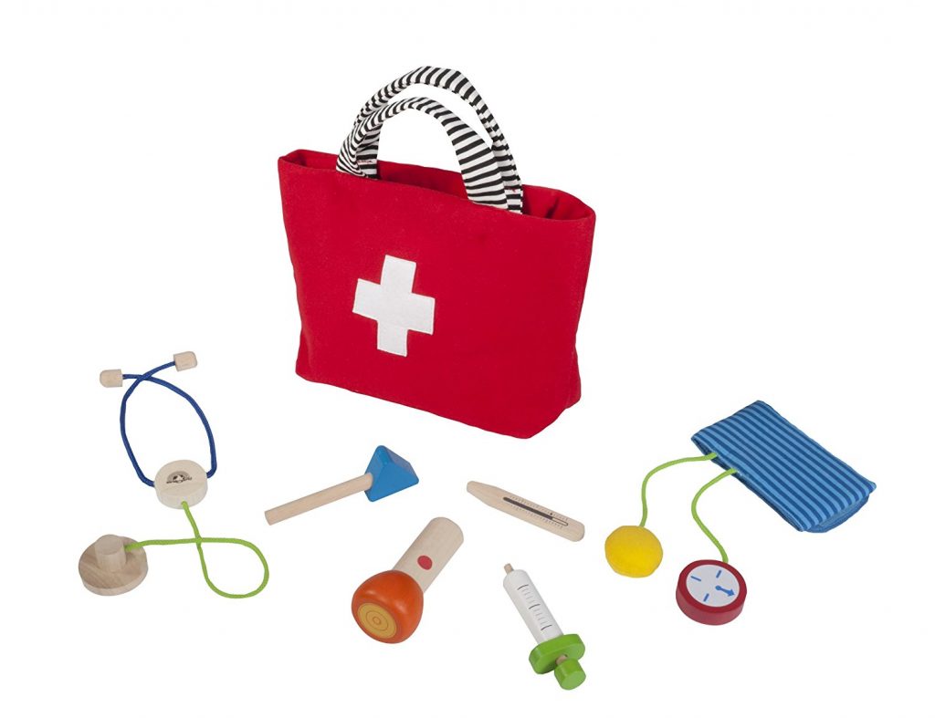 Handy Doctor Seven-Piece Wood Pretend Play Medical Checkup Kit by Wonderworld