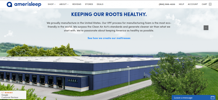 Organic mattress company, Amerisleep's, Clean Air Act pledge 