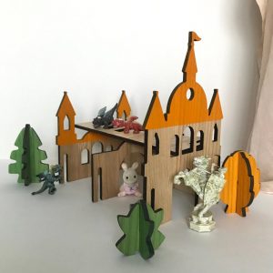 Wooden Doll Tiny House Princess Castle by Papaslon Eco-friendly dollhouse
