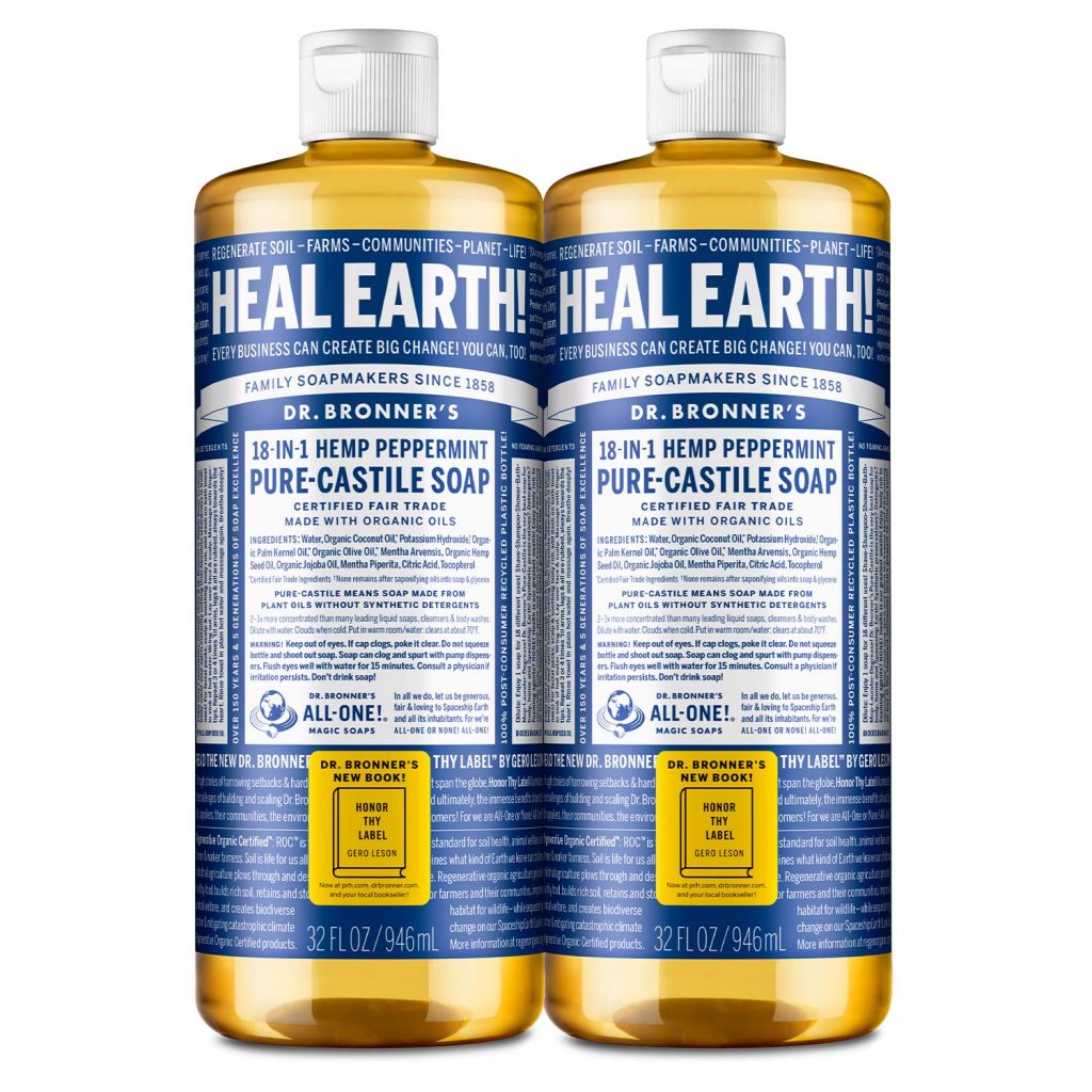 Dr. Bronners 18 in 1 Hemp Peppermint Pure Castille Soap - Eco-Friendly Cleaning Products