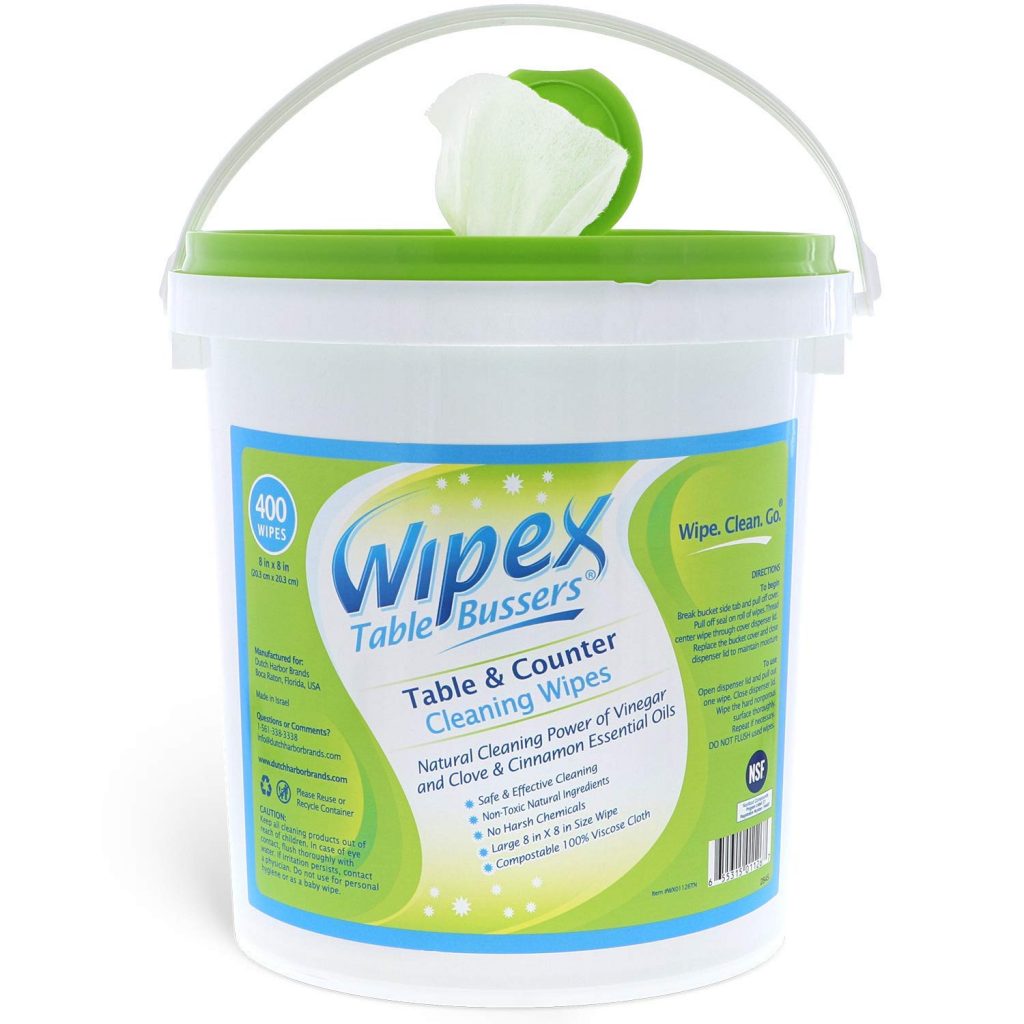 Wipex Table Bussers - Natural Table & Counter Turnover Cleaning Wipes